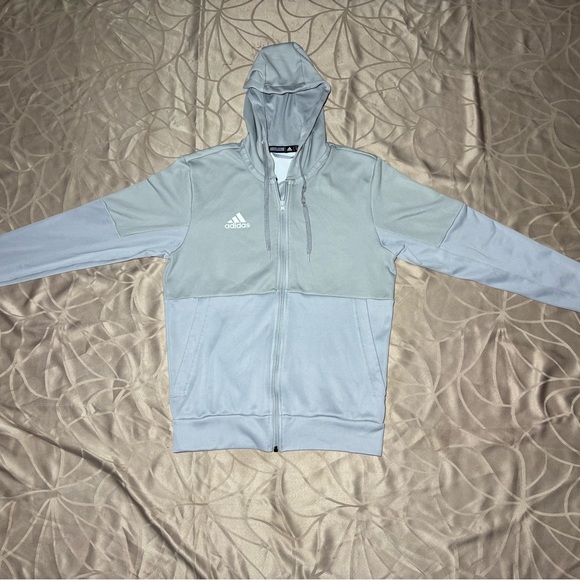 Adidas  Full Zip Gray/Green hoodie , Men’s Size Small - Picture 1 of 12